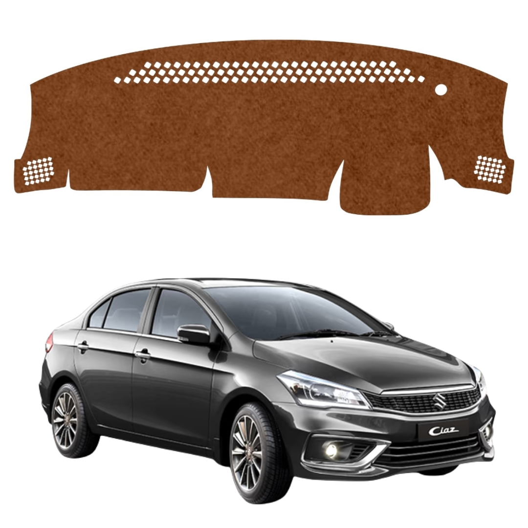 Maruti Suzuki Ciaz 2014 To 2026 Car Dashboard Cover Mat (Brown)