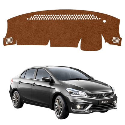 Maruti Suzuki Ciaz 2014 To 2026 Car Dashboard Cover Mat (Brown)
