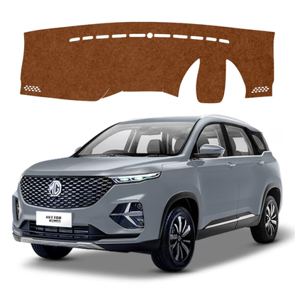 MG Hector Plus 2019 To 2023 Car Dashboard Mat (Brown)