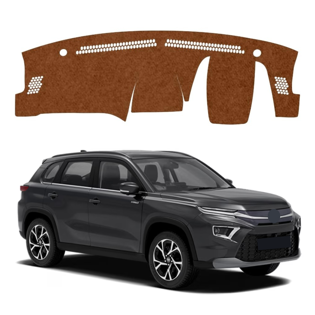 Toyota Urban Cruiser Hyryder 2022 To 2026 Car Dashboard Mat (Brown)