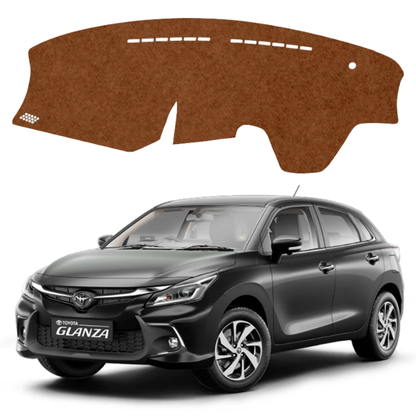 Toyota Glanza 2022 To 2026 Car Dashboard Cover Mat (Brown) - Vinride