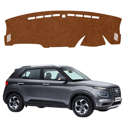 Hyundai Venue 2019 To 2025 Car Dashboard Mat (Brown)