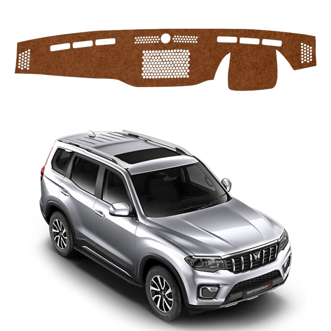 Mahindra Scorpio N 2022 To 2026 Car Dashboard Mat (Brown)