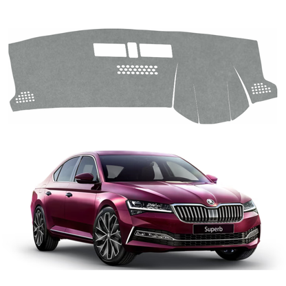 Skoda Superb 2016 To 2023 Car Dashboard Cover Mat (Grey)