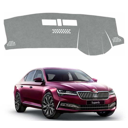 Skoda Superb 2016 To 2023 Car Dashboard Cover Mat (Grey)