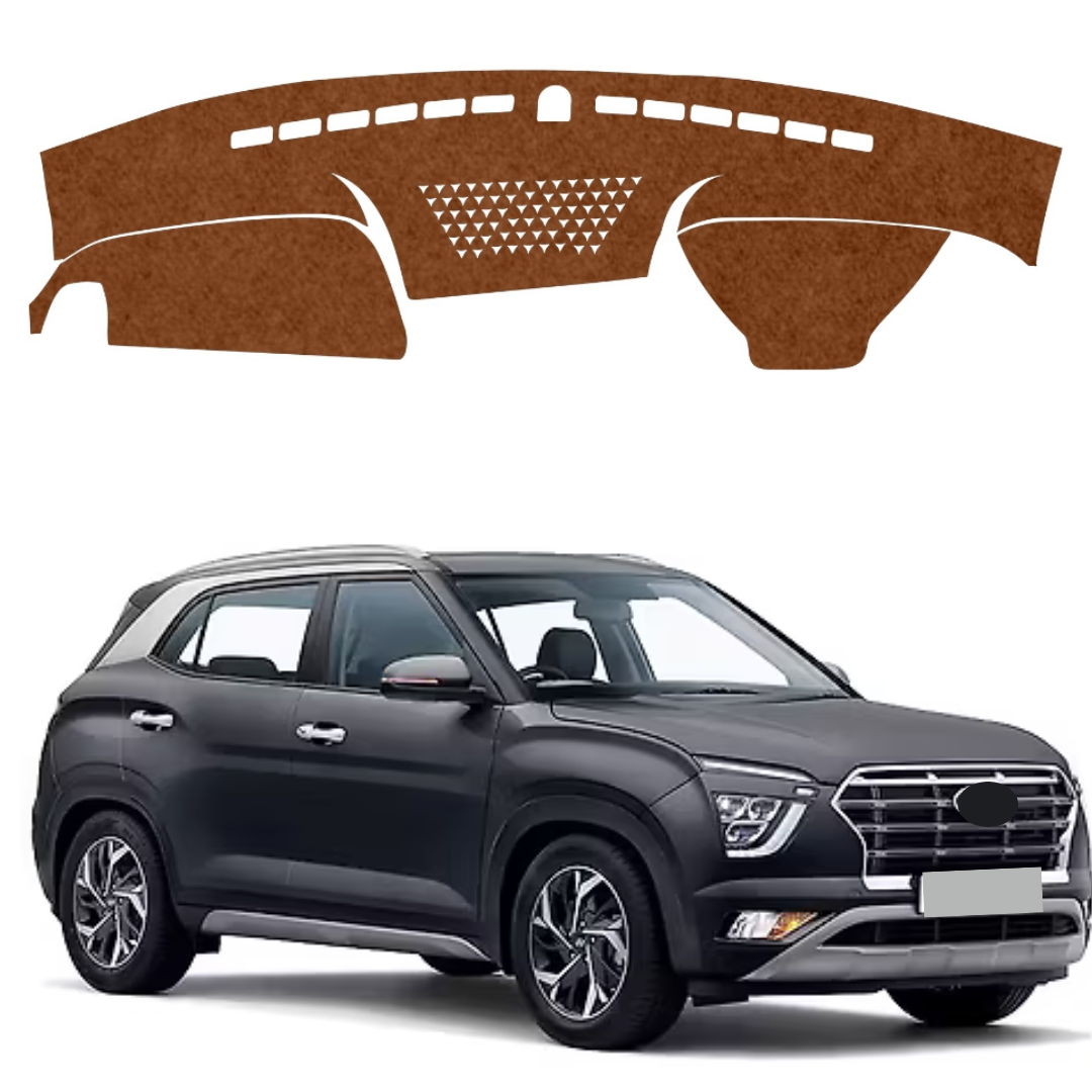 Hyundai Creta 2019 To 2024 Car Dashboard Mat (Brown)