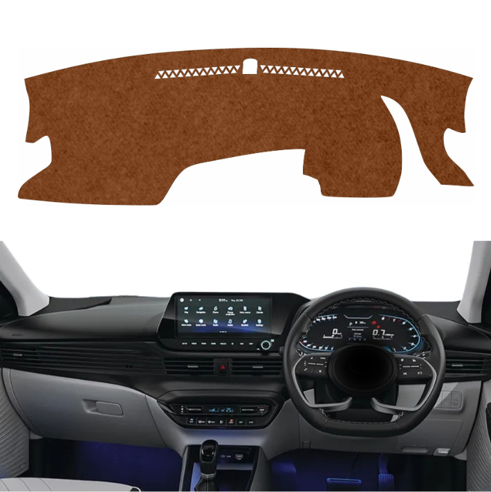 Hyundai i20 2020 To 2026 Car Dashboard Mat (Brown)