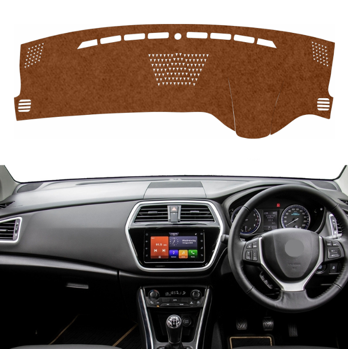 Maruti Suzuki S-Cross 2014 To 2022 Car Dashboard Mat (Brown)