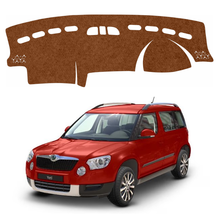 Skoda Yeti 2010 To 2014 Car Dashboard Mat (Brown)