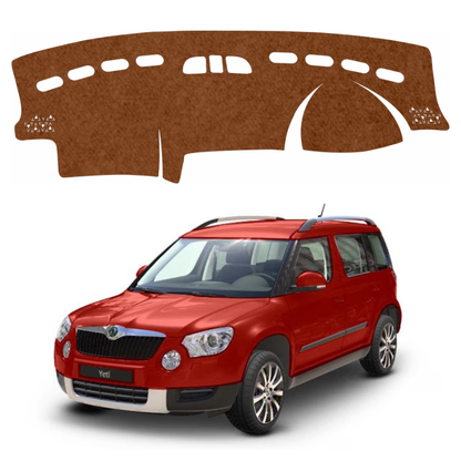 Skoda Yeti 2010 To 2014 Car Dashboard Mat (Brown)