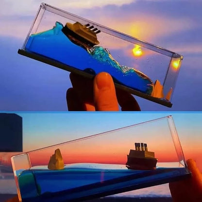 Liquid Wave Cruise Ship Decoration,Titanic,Cruise Ship, For Car Dashboard Decorative Showpiece
