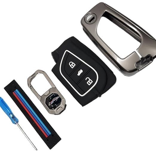 Premium Metal Key Cover for Toyota Innova Crysta | Corolla Altis