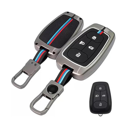 Premium Key Cover for Tata Nexon | Curvv | Altroz | Harrier | Punch | EV | Safari and Facelift 4 Button Smart Key, All Tata Cars Key Cover