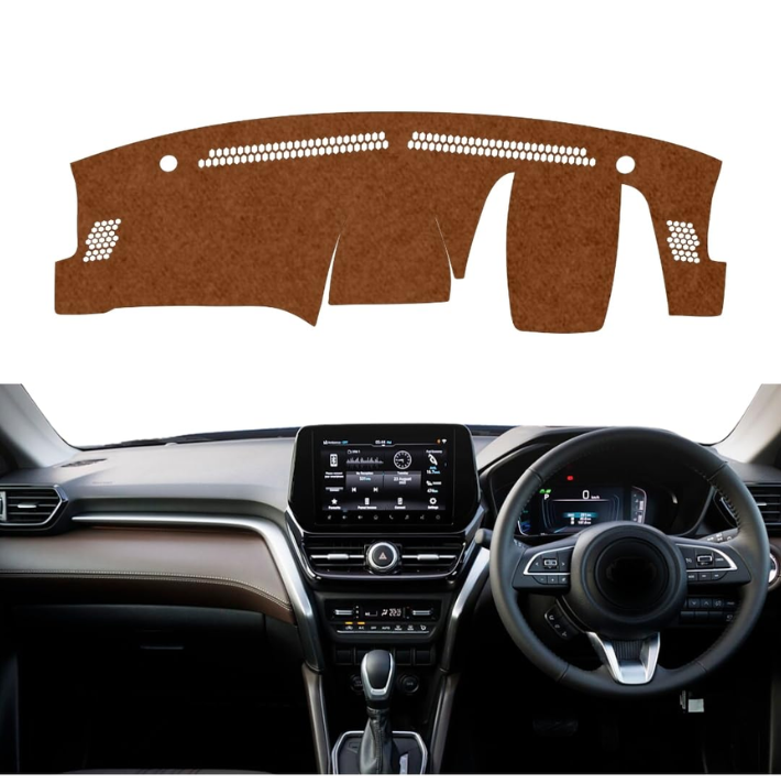 Toyota Urban Cruiser Hyryder 2022 To 2026 Car Dashboard Mat (Brown)