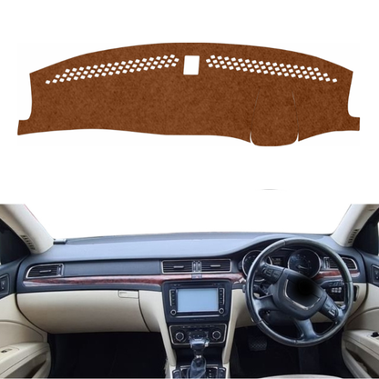 Skoda Superb 2009 To 2016 Car Dashboard Mat (Brown)