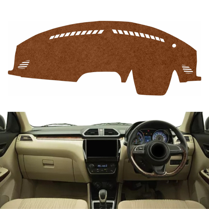 Maruti Suzuki  Dzire 2017 To 2024 Car Dashboard Mat (Brown)