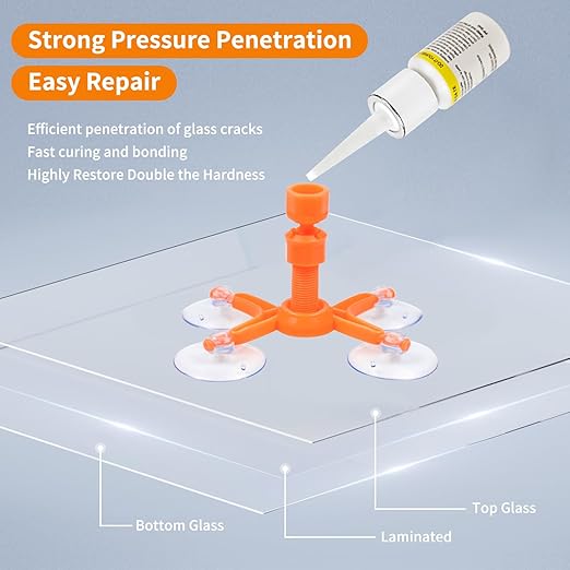 Car Windscreen Crack Repair Kit with Durable Resin