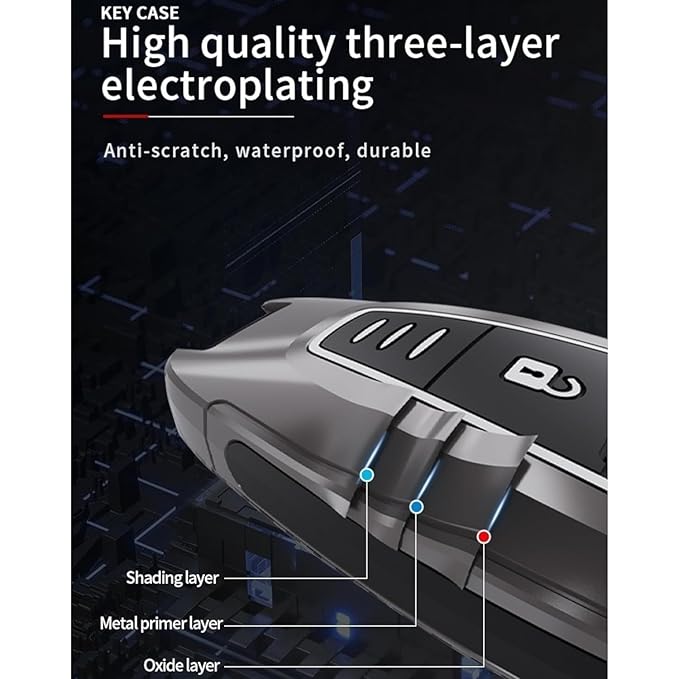 Premium Metal Alloy Car Key Cover | Compatible with Maruti Suzuki Baleno, Vitara Brezza, Ignish, Ciaz, Scross, Swift, Ertiga