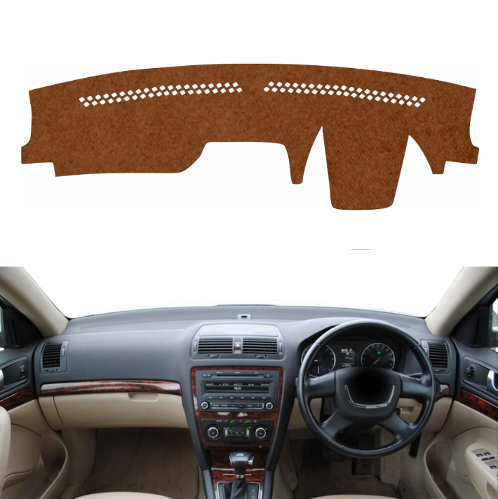 Skoda Laura 2005 To 2015 Car Dashboard Mat (Brown)