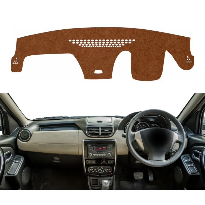 Nissan Terrano 2012 To 2019 Car Dashboard Mat (Brown)