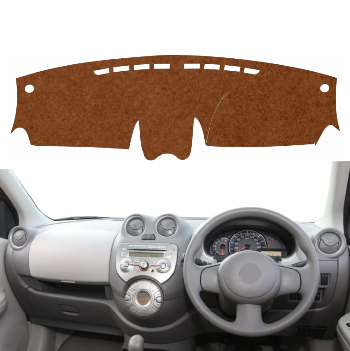 Nissan Micra 2012 To 2019 Car Dashboard Mat (Brown)