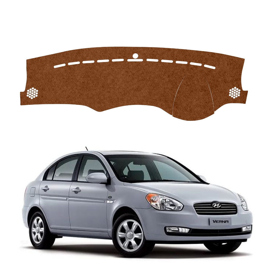 Hyundai Verna 2006 To 2011 Car Dashboard Mat (Brown)