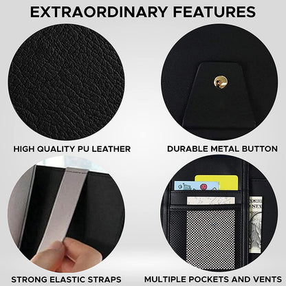 Car Visor Organizer Sun Visor Organizer for Car Pens, Sunglasses and Document Pockets (Black) zeetas