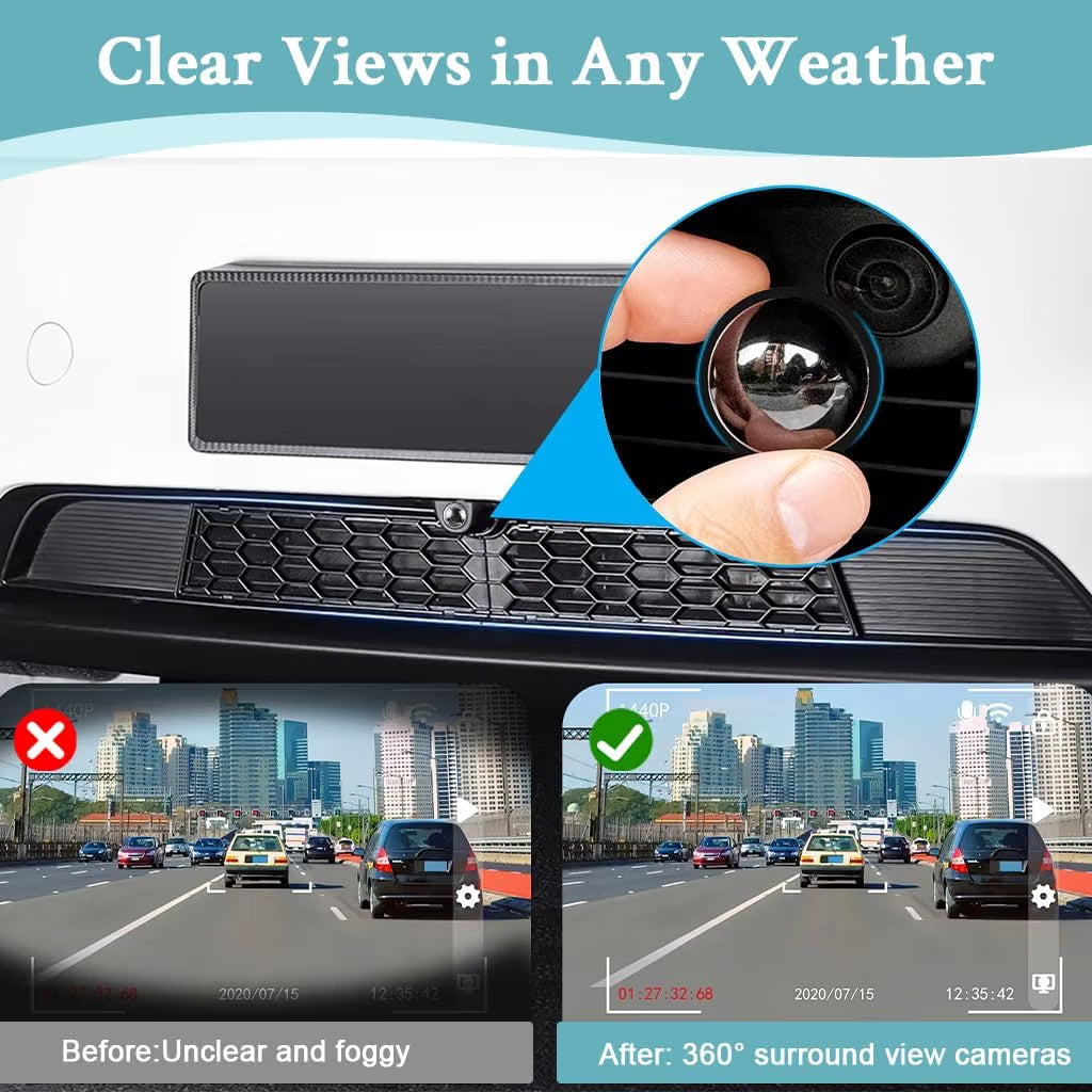 Car Camera Lens Protector 360° All-Round Protection, Anti-Scratch & Waterproof, Compatible with Most Vehicle Cameras (Pack of 2Pcs)