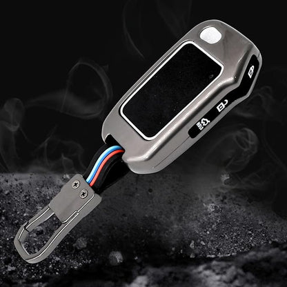 Premium Metal Silicon Car Key Cover Compatible With Kia Kia Seltos HTE, Sonet HTE, Carens Premium, Prestige 3 Button Flip Key