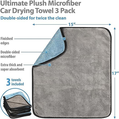 Multipurpose Microfiber 800 GSM Pack of 2-40cm x 40cm Cleaning Towel Microfibre Cloth Highly Absorbent Dust Towels for All Vehicles Bikes Cars Glass (Pack of 2)