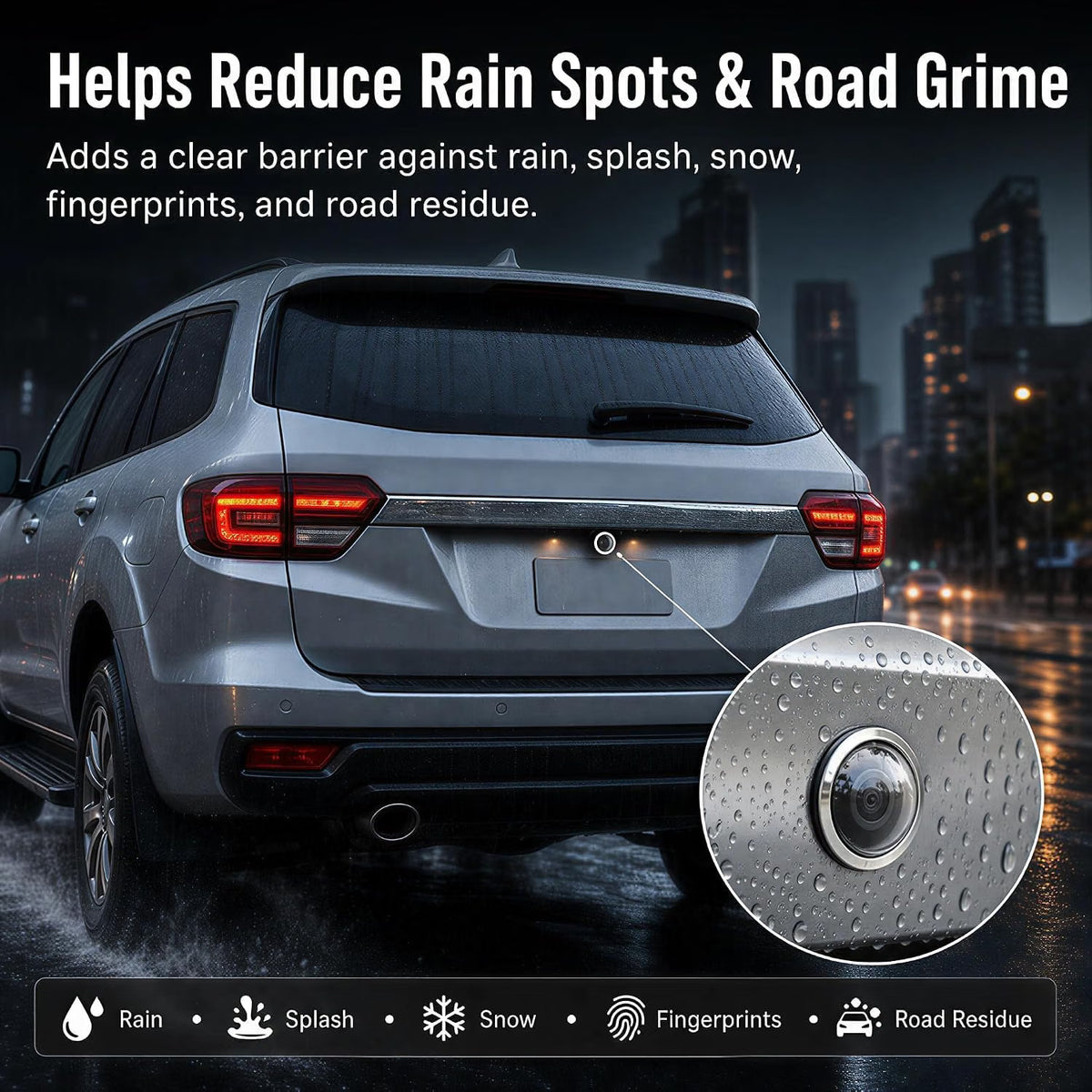 Car Camera Lens Protector 360° All-Round Protection, Anti-Scratch & Waterproof, Compatible with Most Vehicle Cameras (Pack of 2Pcs)