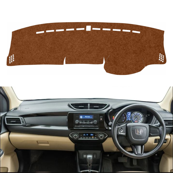 Honda Amaze 2nd Gen 2018 To 2026 Car Dashboard Mat (Brown)