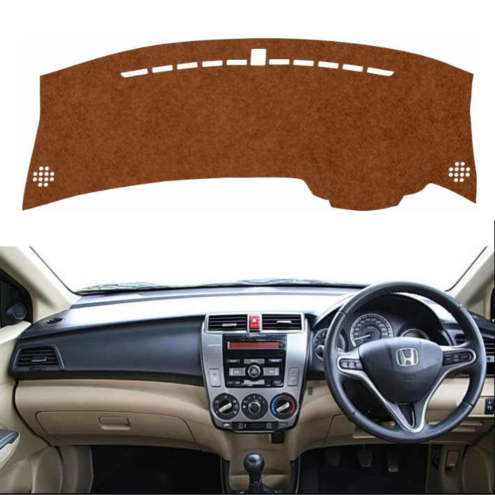 Honda City 2008 To 2014 Car Dashboard Mat (Brown)