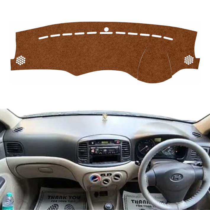 Hyundai Verna 2006 To 2011 Car Dashboard Mat (Brown)