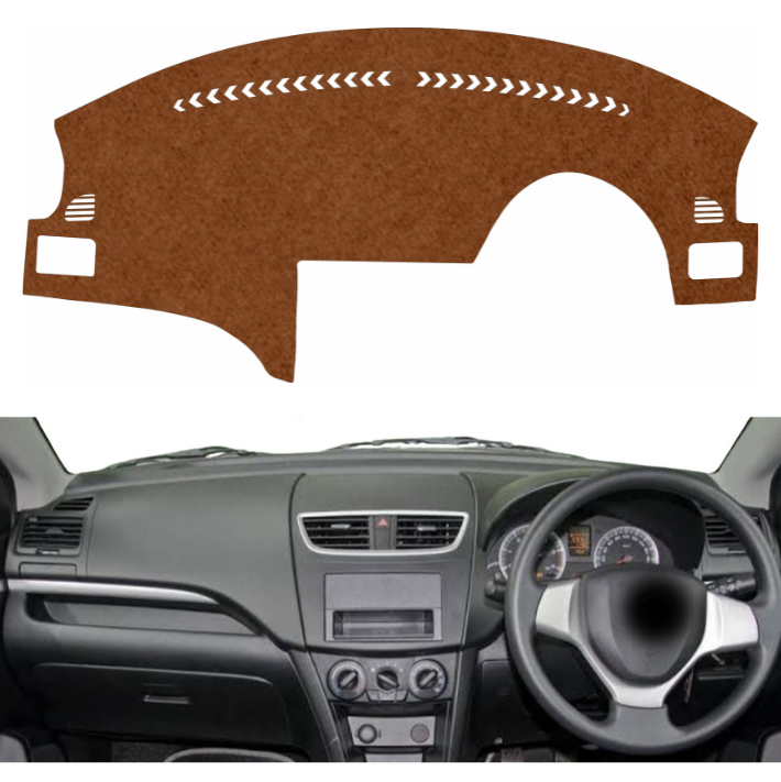 Maruti Suzuki Swift Dzire 2011 To 2017 Car Dashboard Mat (Brown)