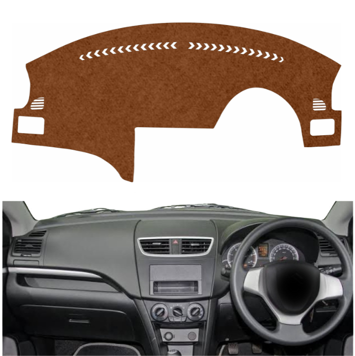 Maruti Suzuki Swift 2011 To 2017 Car Dashboard Mat (Brown)