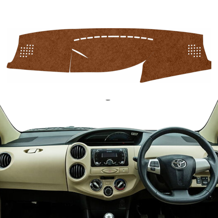 Toyota Etios 2010 To 2020 Car Dashboard Mat (Brown)