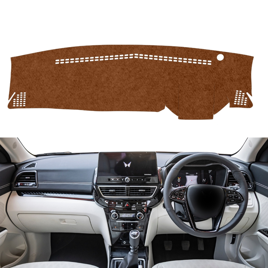 Mahindra XUV 3XO EV 2024 To 2026 Car Dashboard Mat (Brown)