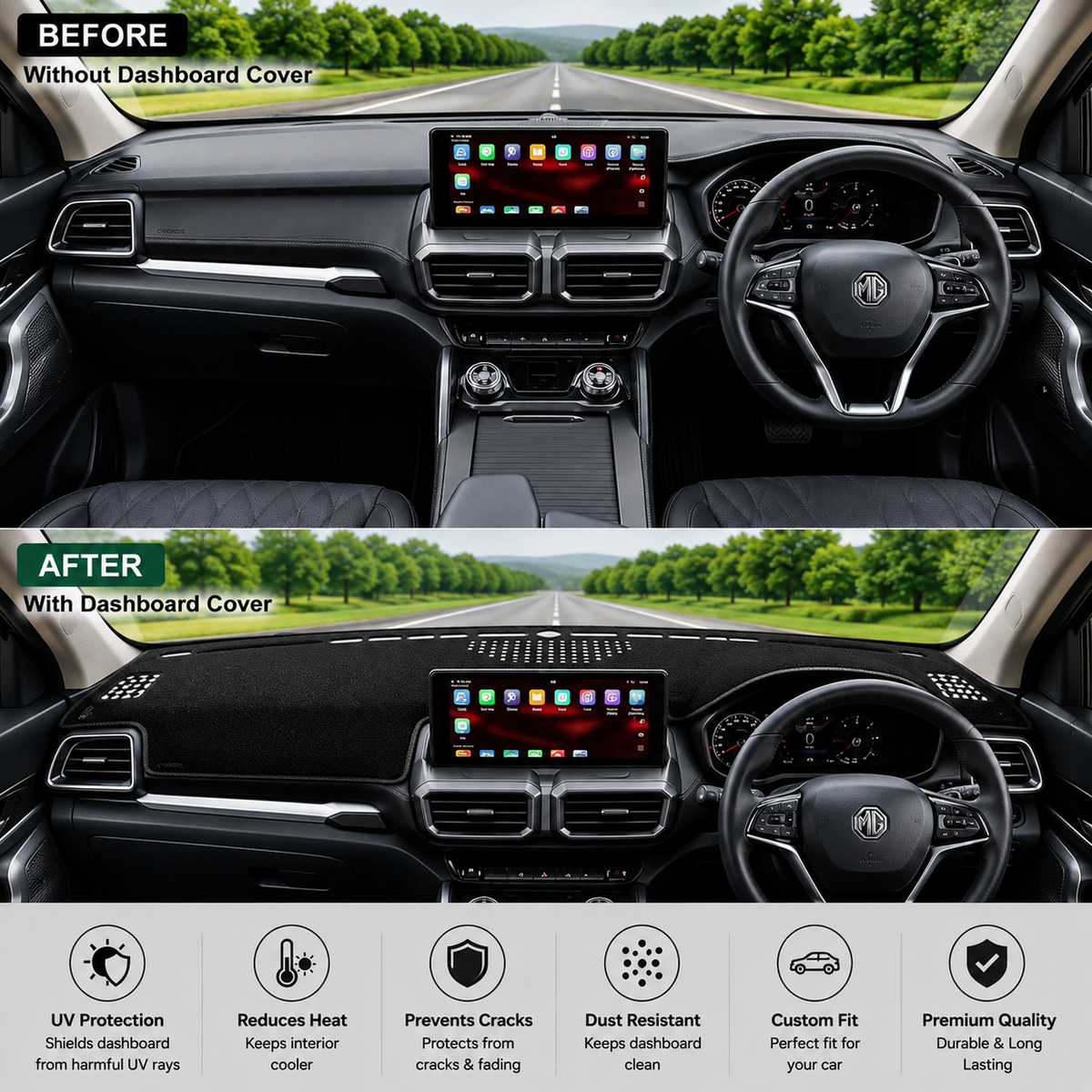 Mahindra XEV 9E 2025 To 2026 Car Dashboard Cover Mat (Grey)