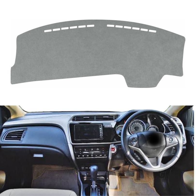 Honda City 2014 To 2020 Car Dashboard Cover Mat (Grey)