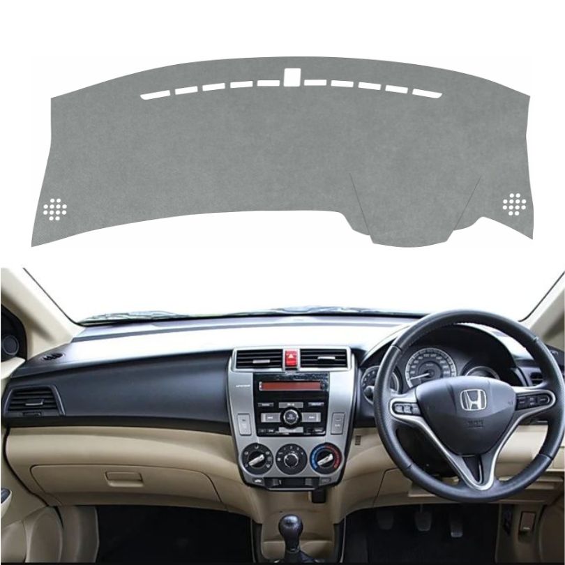 Honda City 2008 To 2014 Car Dashboard Cover Mat (Grey)