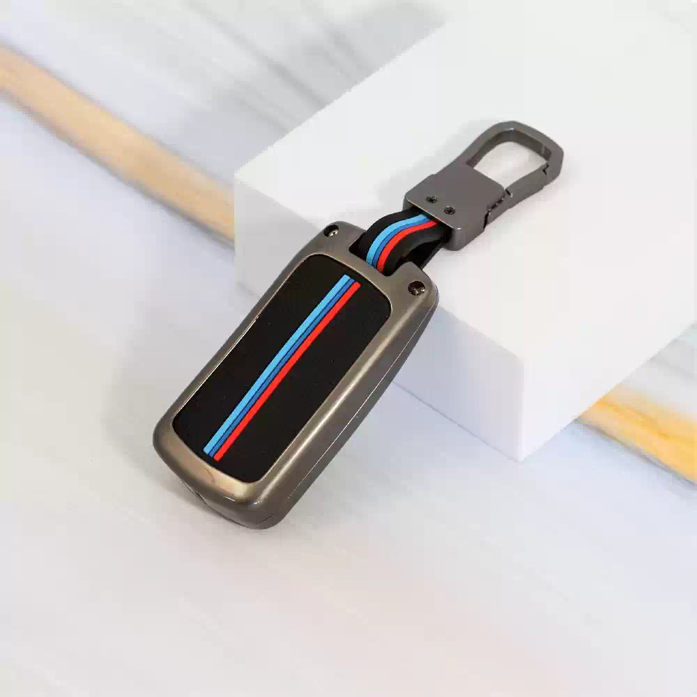 Premium Metal Key Cover Compatible with Tata Tiago | Nexon | Altroz | Safari | Storme | Zest | Bolt | Tigor | Punch | Hexa 3 Button Flip Key