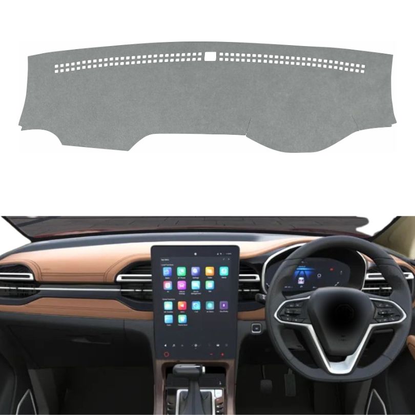 MG Hector Plus 2023 To 2026 Car Dashboard CoverMat (Grey)