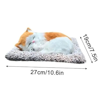 Sleeping Cute Cat for Car Dashboard Creative and Activated Carbon Simulation cat Golden and White - zeetas