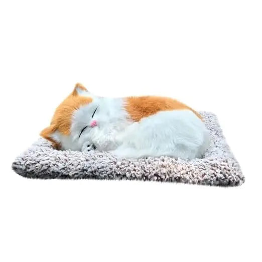 Sleeping Cute Cat for Car Dashboard Creative and Activated Carbon Simulation cat Golden and White - zeetas