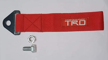 VINRIDE Racing Tow Belt & Strap TRD Racing Premium RED Universal for All Cars Front & Rear Tow Strap/Tow Hook Towing Belt.