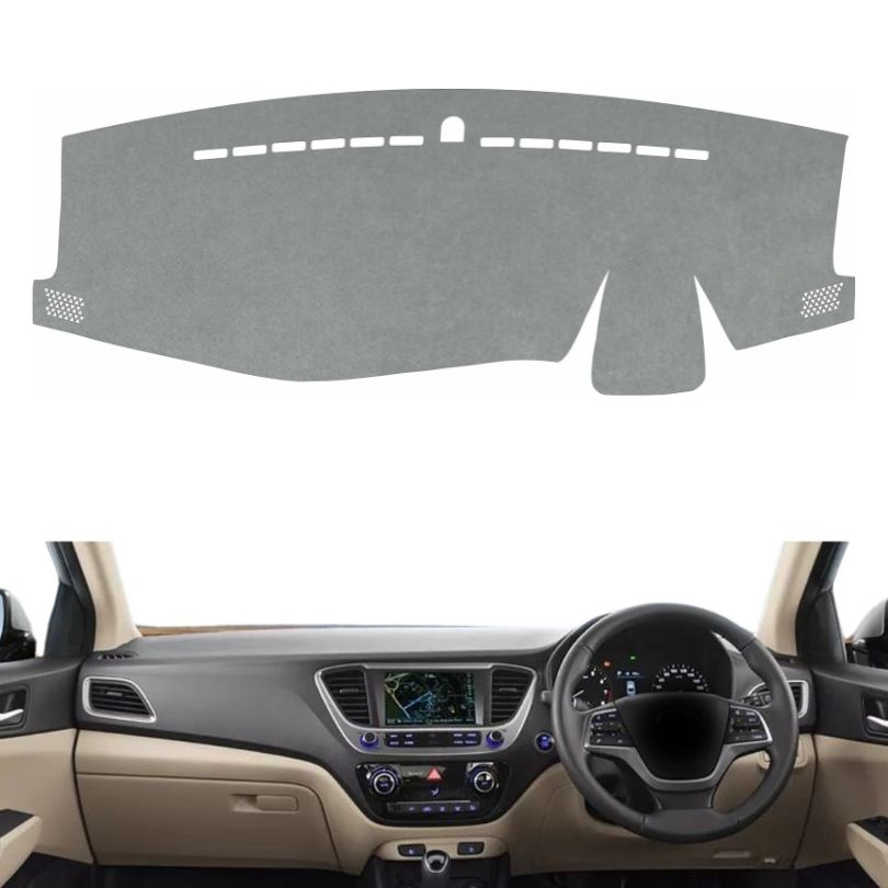 Hyundai Verna 2017 To 2023 Car Dashboard Cover Mat (Grey)