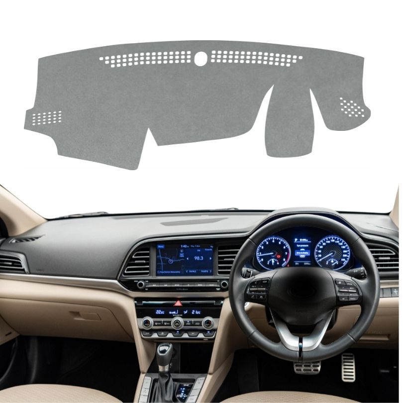 Hyundai Elantra 2016 To 2020 Car Dashboard Cover Mat (Grey)