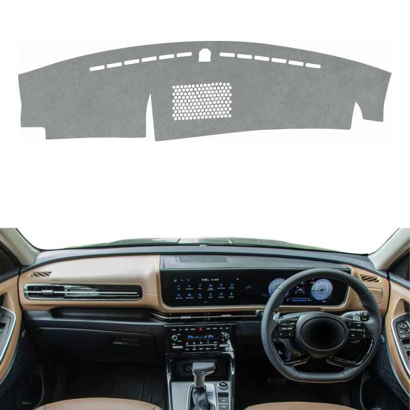Hyundai Alcazar 2021 To 2024 Car Dashboard Cover Mat (Grey)