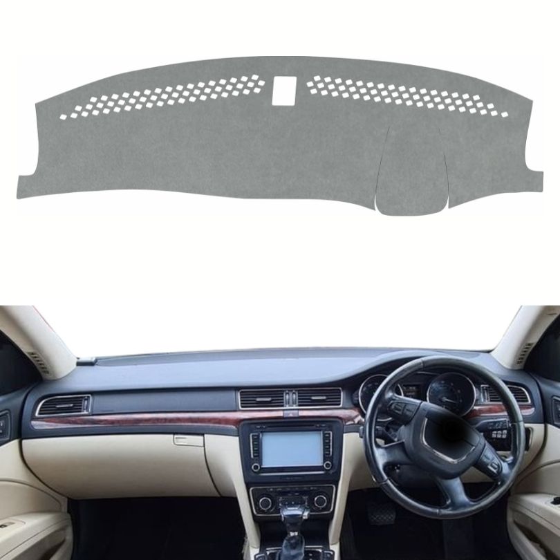 Skoda Superb 2009 To 2016 Car Dashboard Cover Mat (Grey)